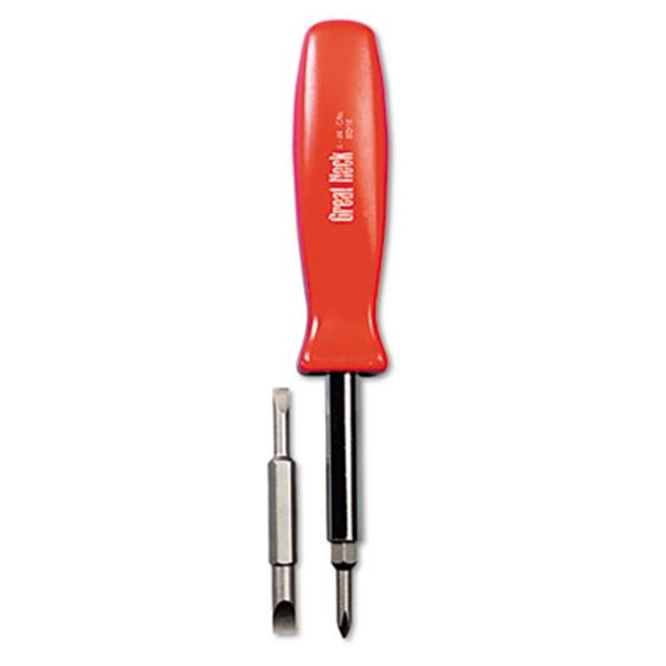 Great Neck Great Neck SD4BC 4-in-1 Screwdriver with Interchangable Phillips/Standard Bits  Assorted Colors 76812010148